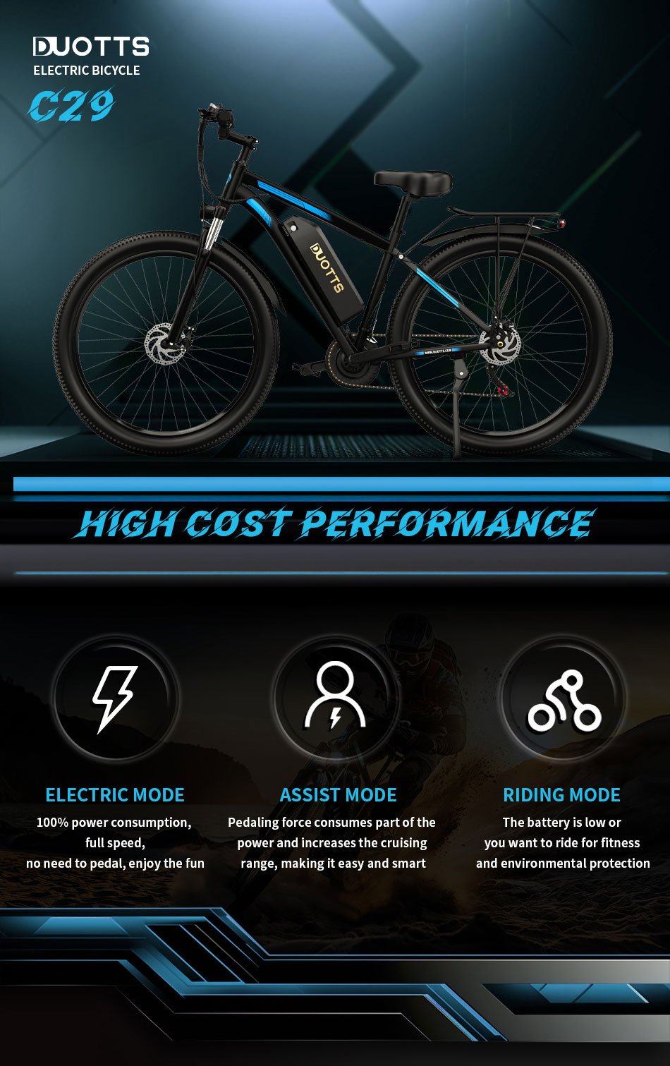 DUOTTS C29Pro Powerful Mountain e-Bike 2024 £999.99 only