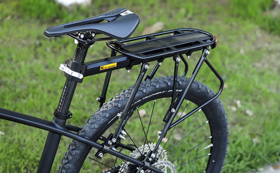 West Biking Bike Carrier Rack, 310 LB Capacity Solid Bearings Universal Adjustable Bicycle Luggage Cargo Rack,Cycling Equipment Stand Footstock
